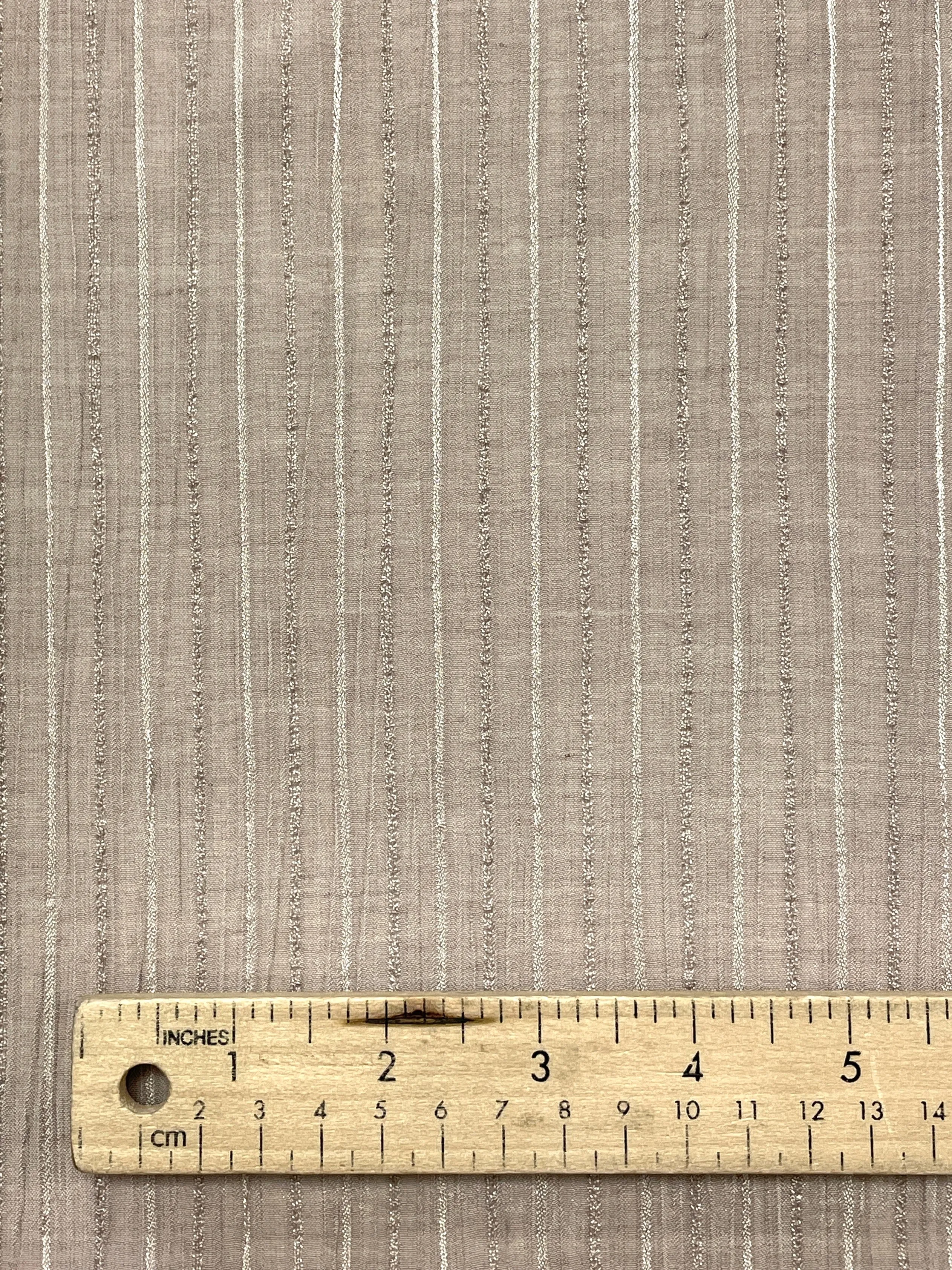 3 5/8 YD Polyester Crinkle - Beige with Self Satin Stripe