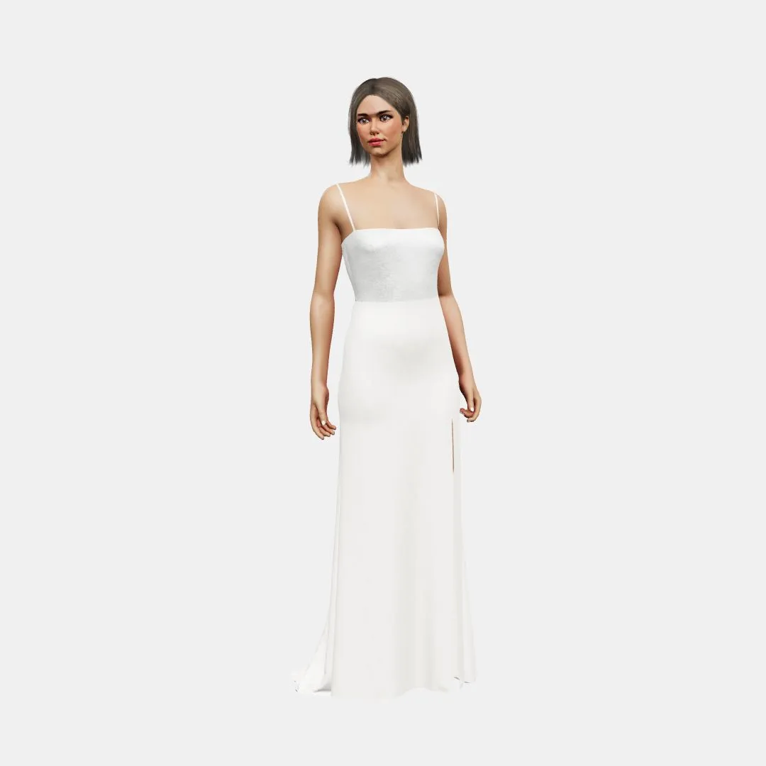 Bandeau and open back   column with slit