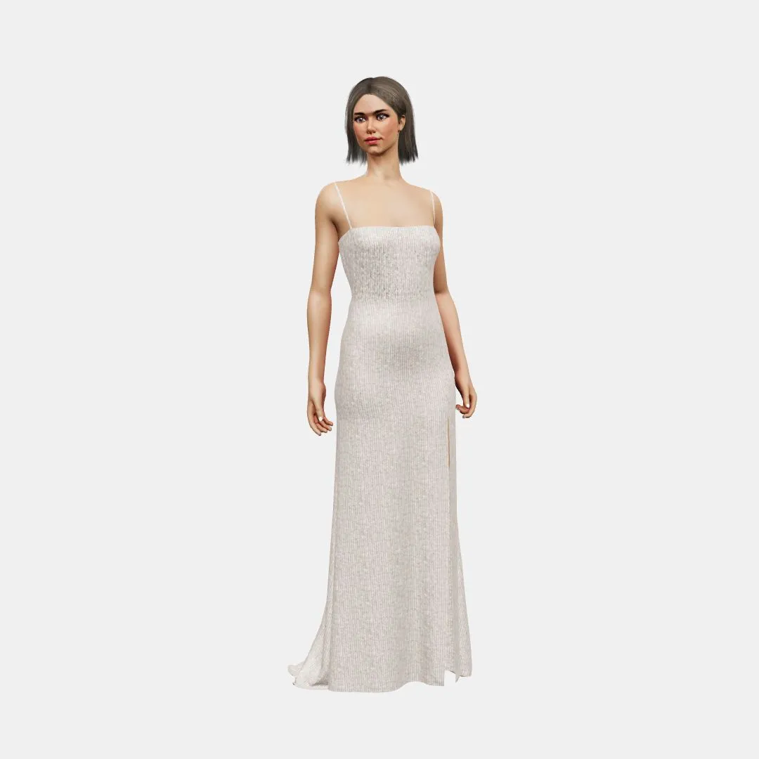 Bandeau and open back   column with slit