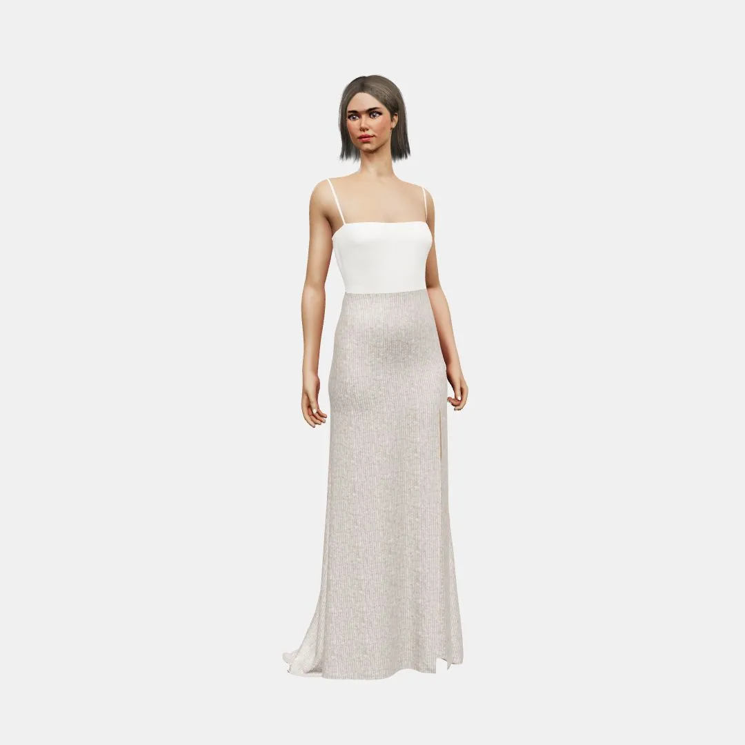 Bandeau and open back   column with slit
