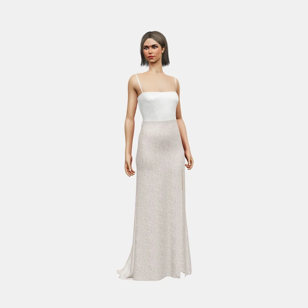 Bandeau and open back   column with slit