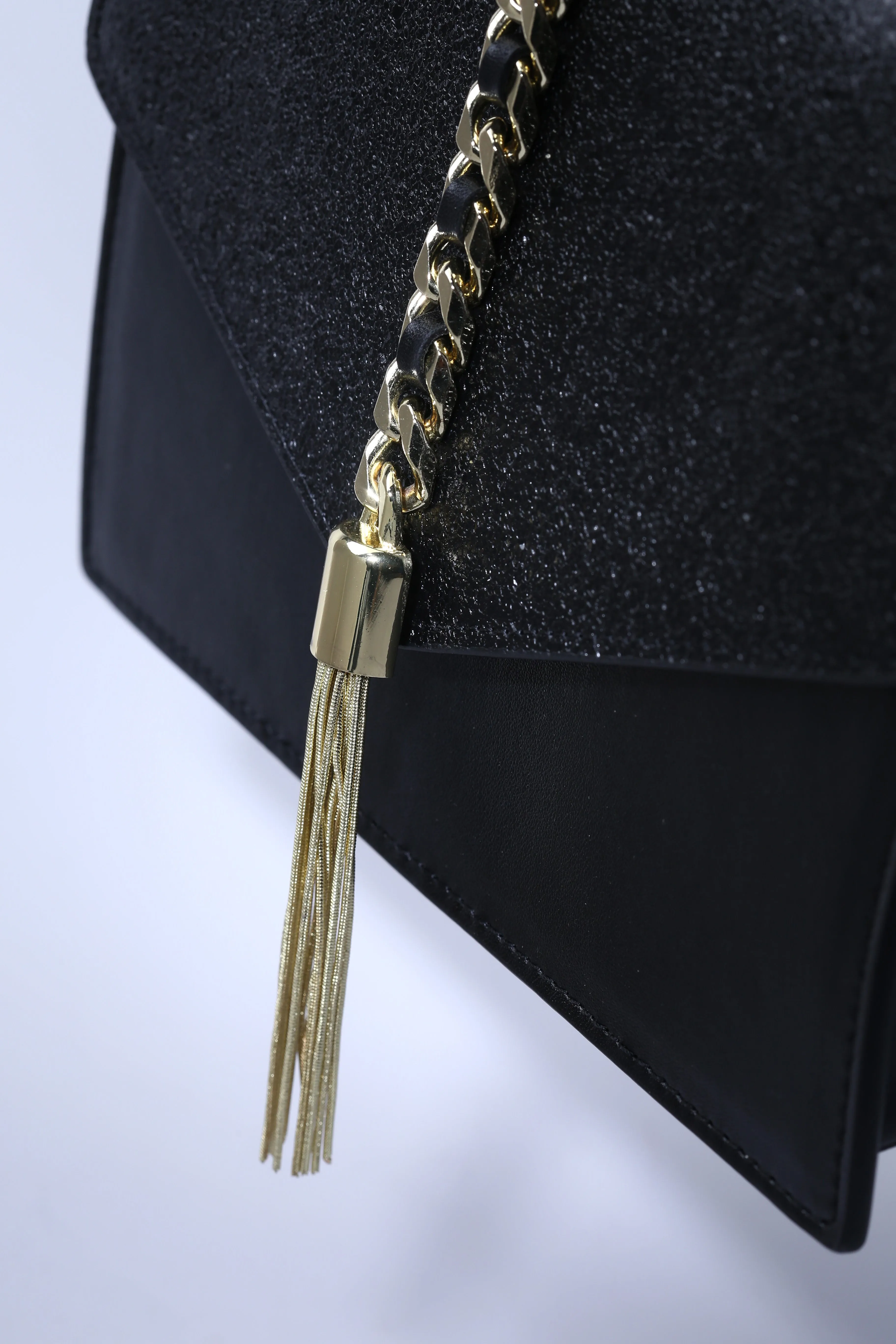 Black Pebble Leather Small Occasion Bag