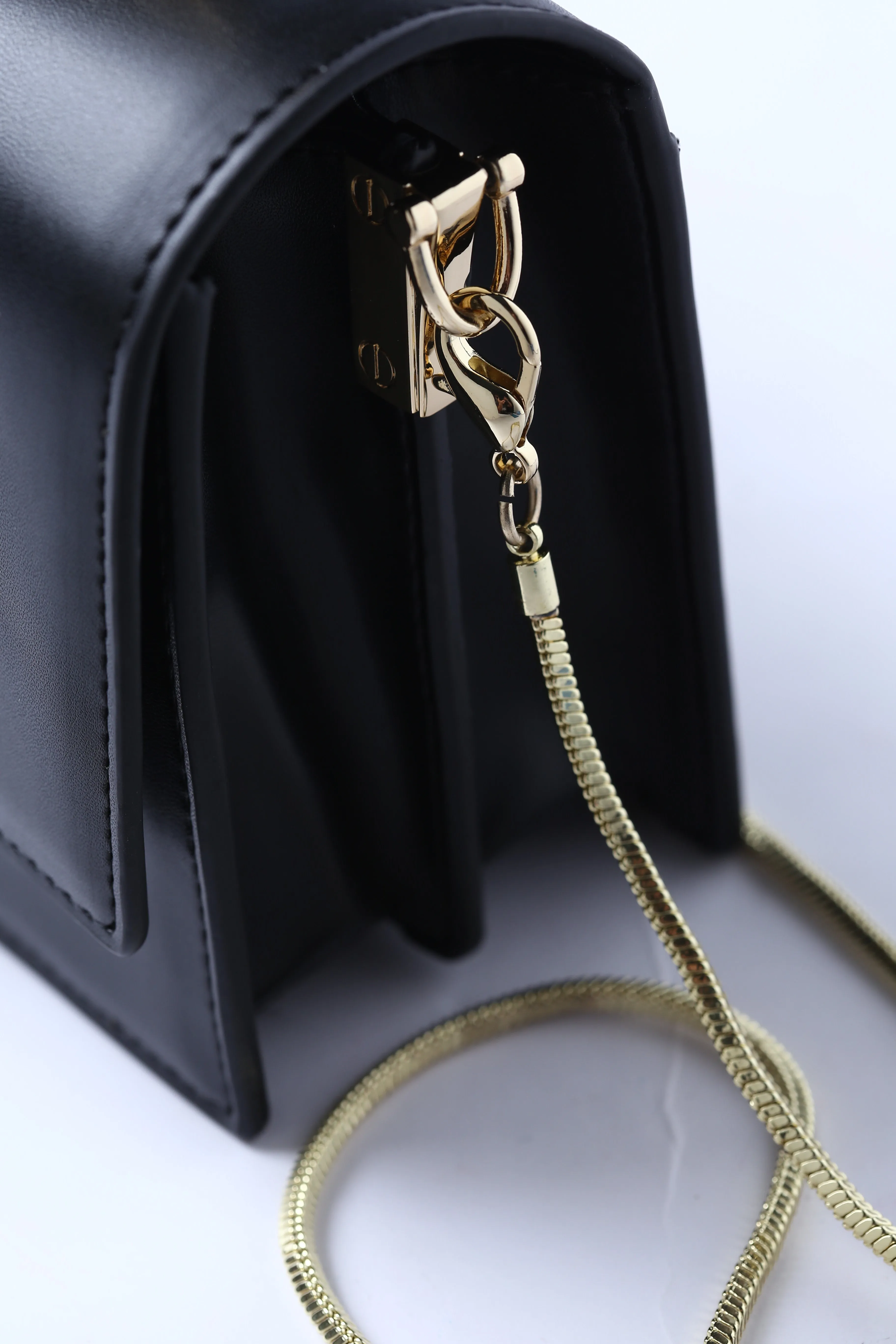 Black PU Vegan Materials Small Handheld Occasion Bag