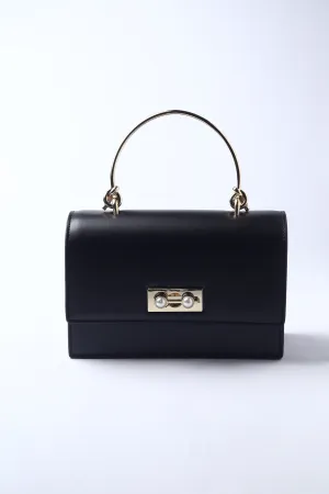 Black PU Vegan Materials Small Handheld Occasion Bag
