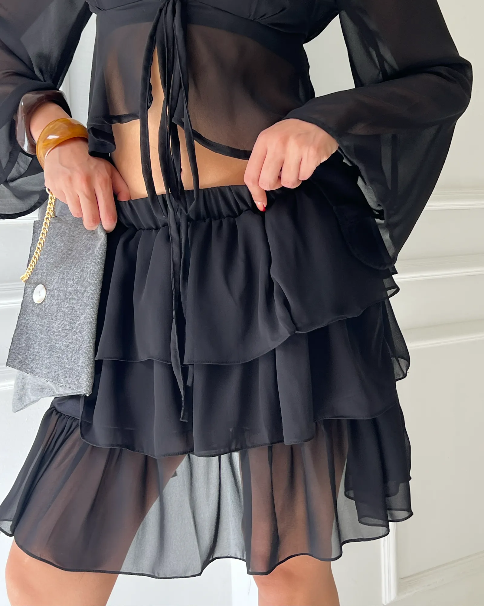 Black Ruffled Skirt
