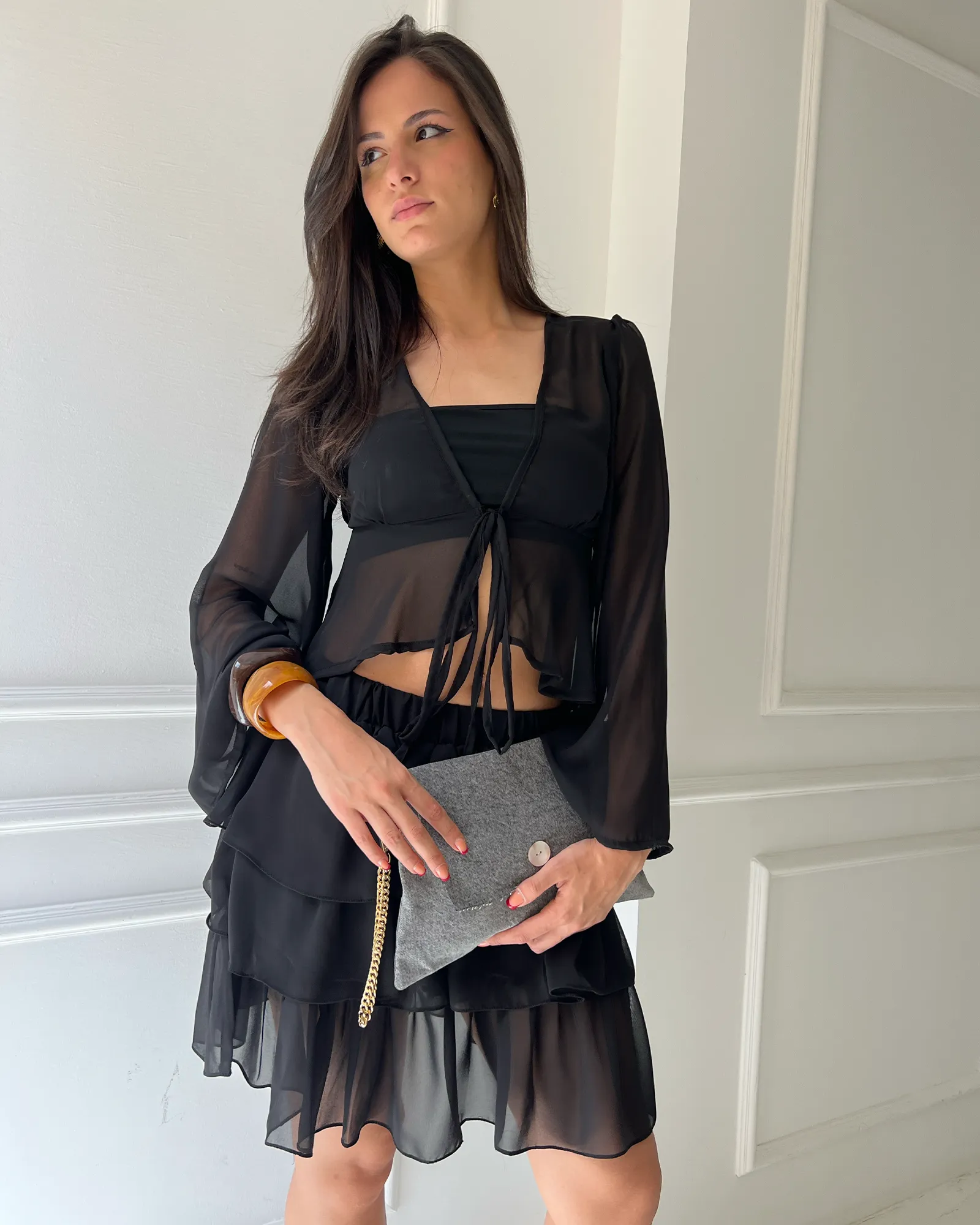 Black Ruffled Skirt