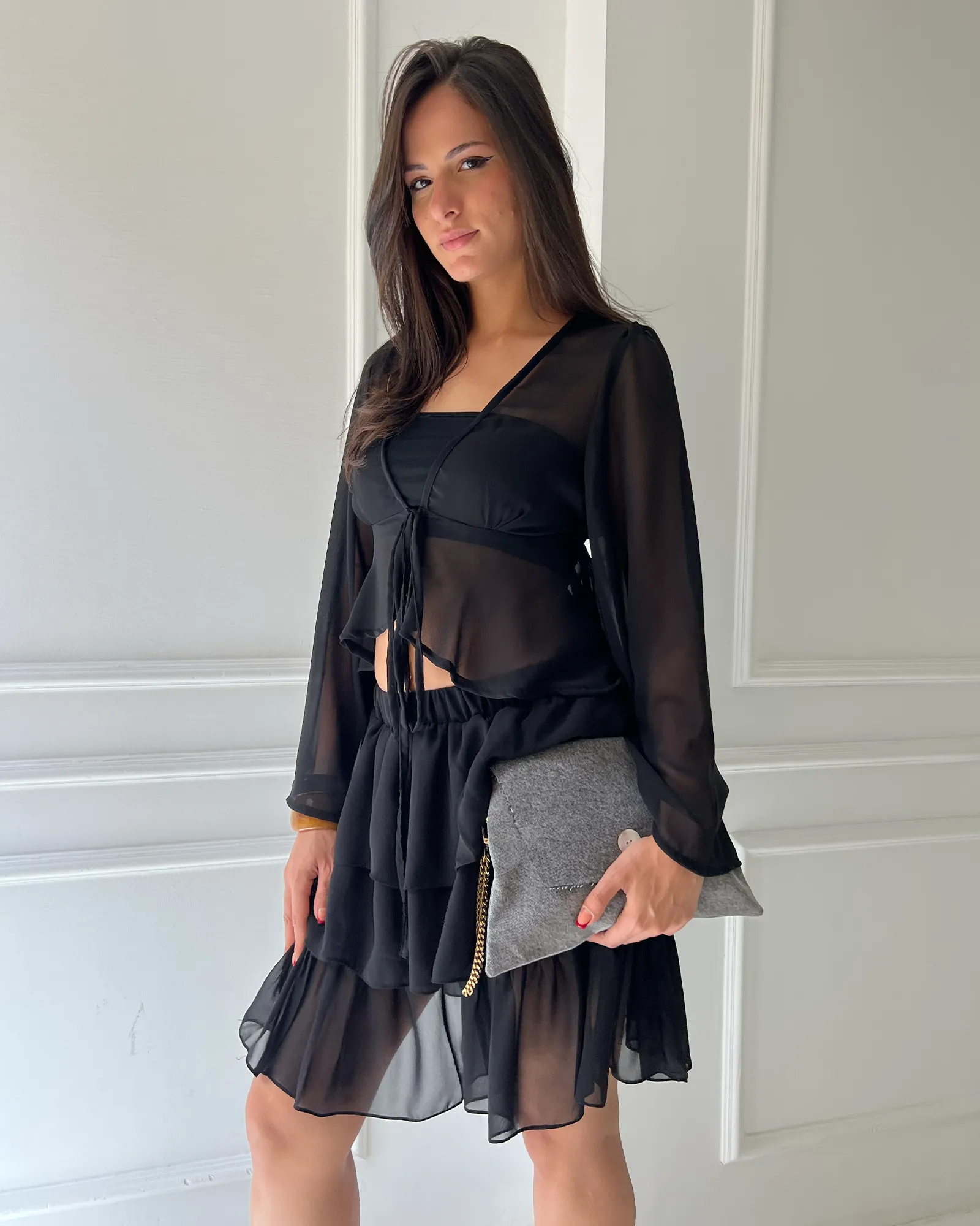 Black Ruffled Skirt