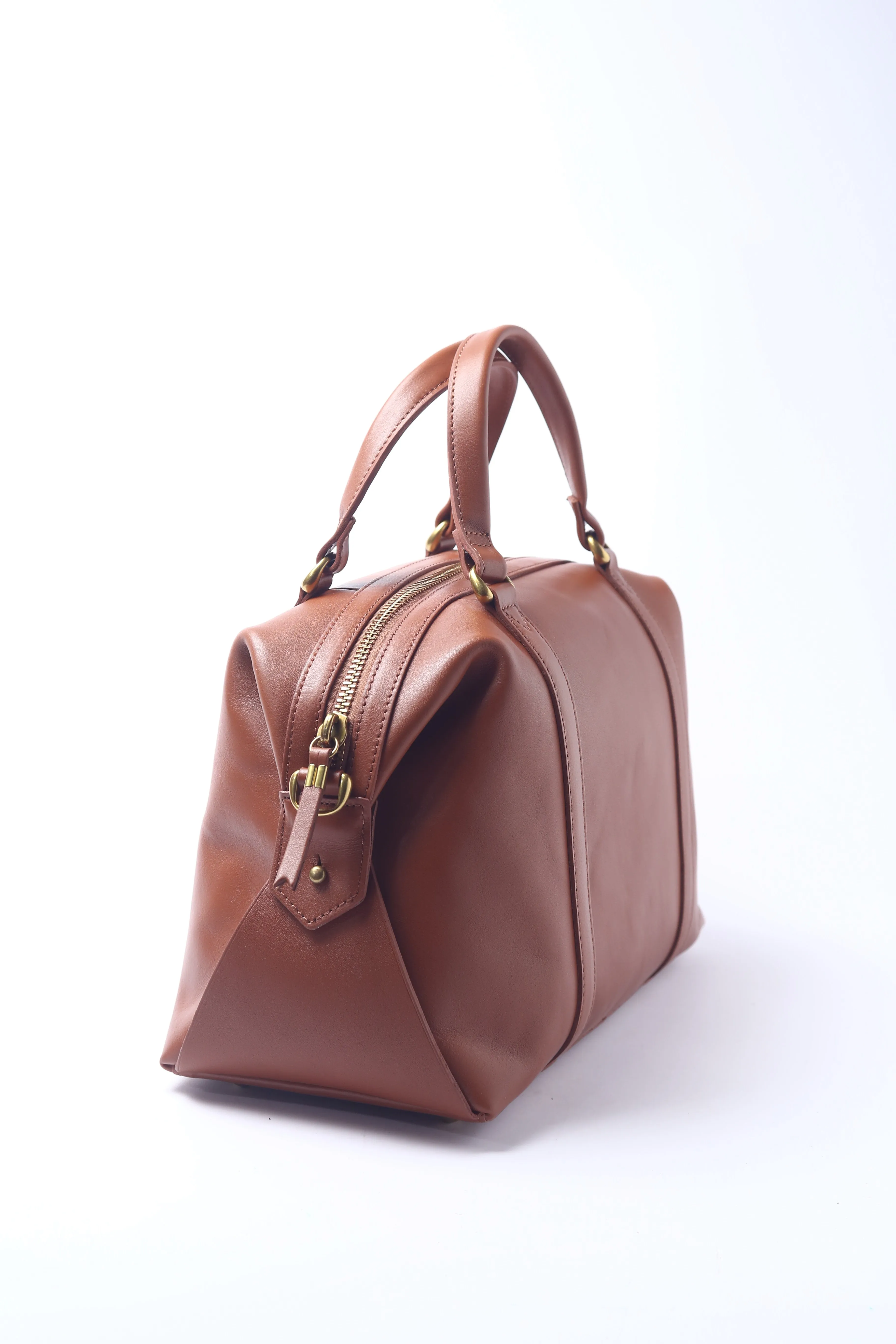 Brown Soft Leather Large Travel Bag