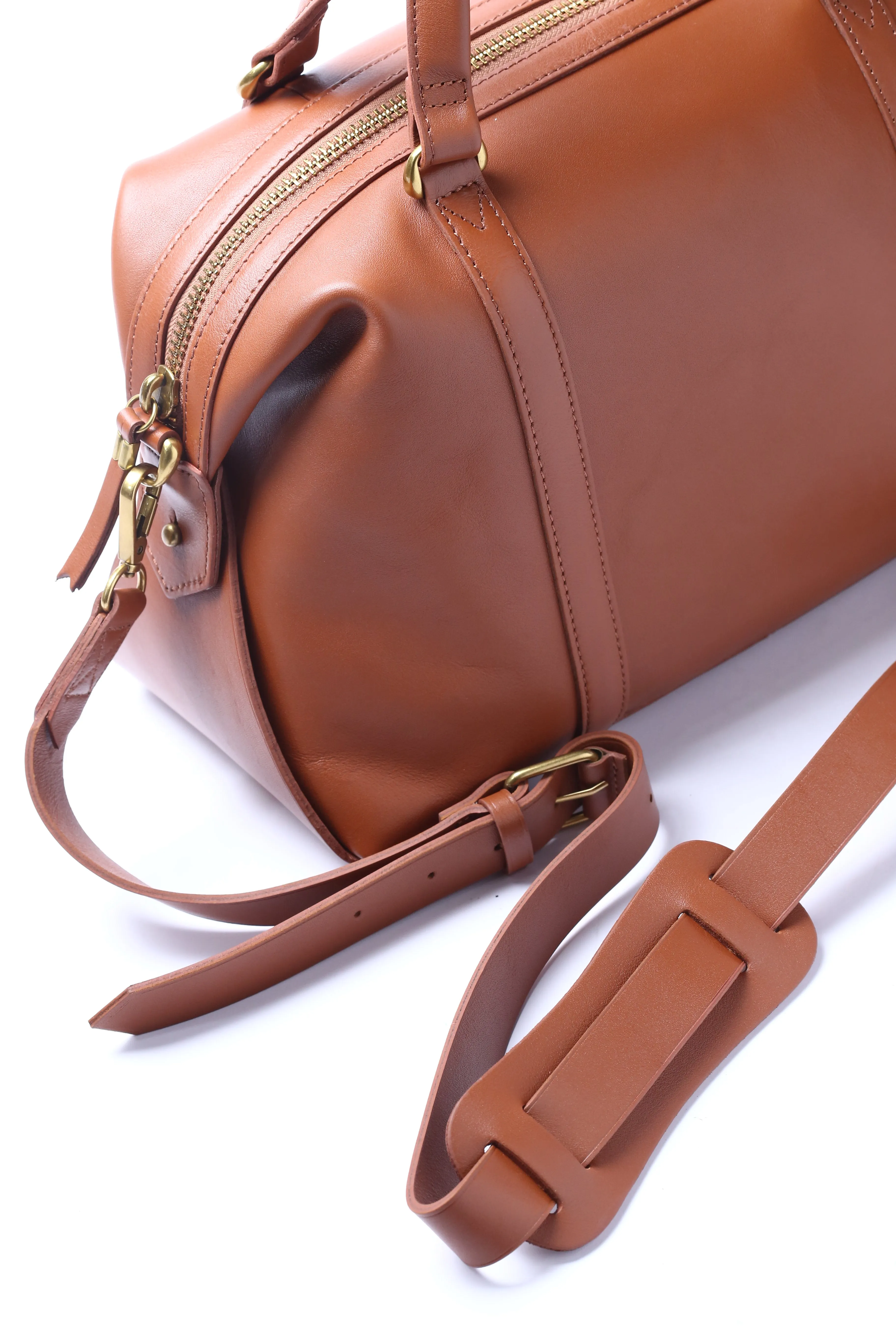 Brown Soft Leather Large Travel Bag