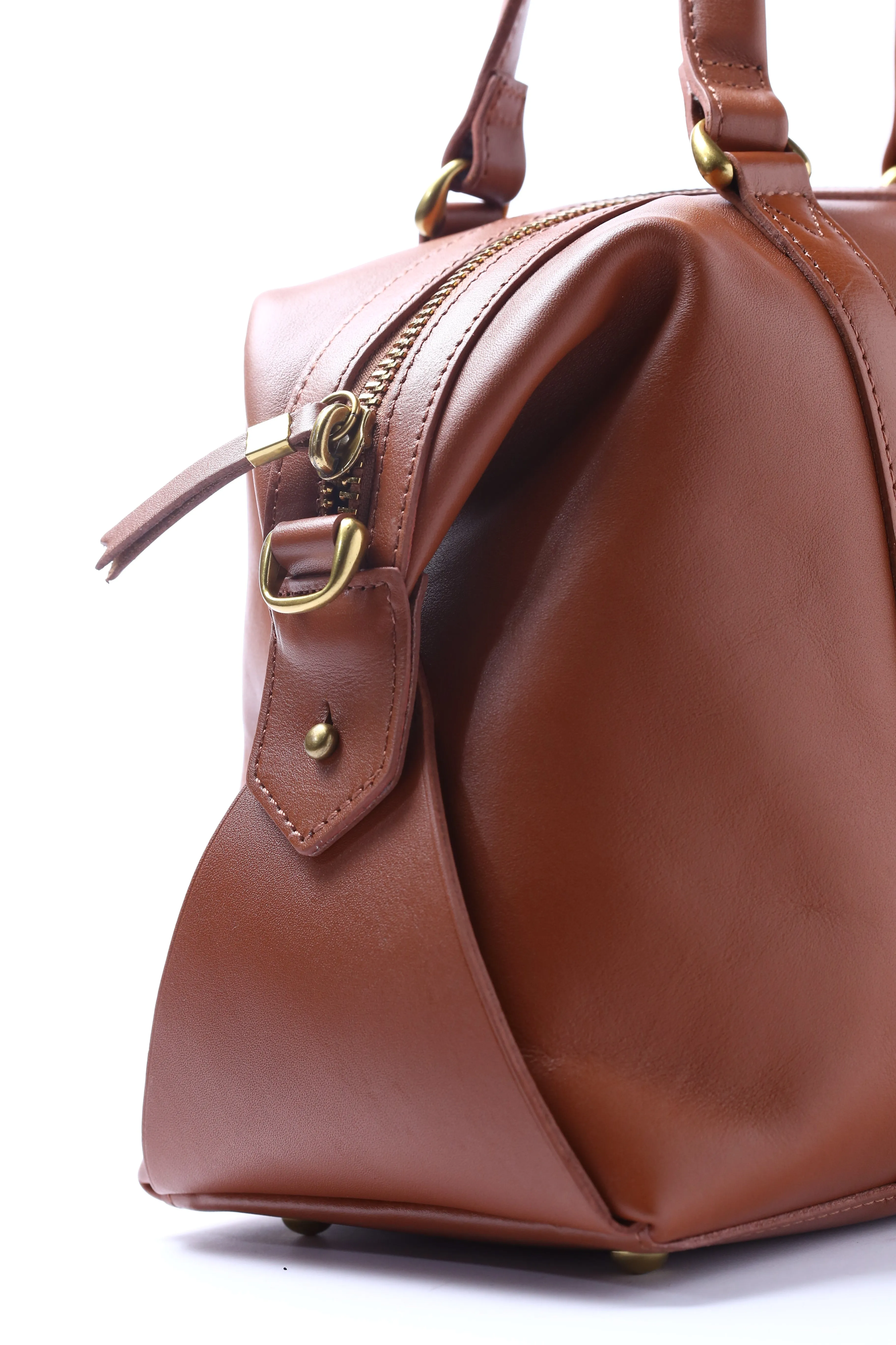 Brown Soft Leather Large Travel Bag