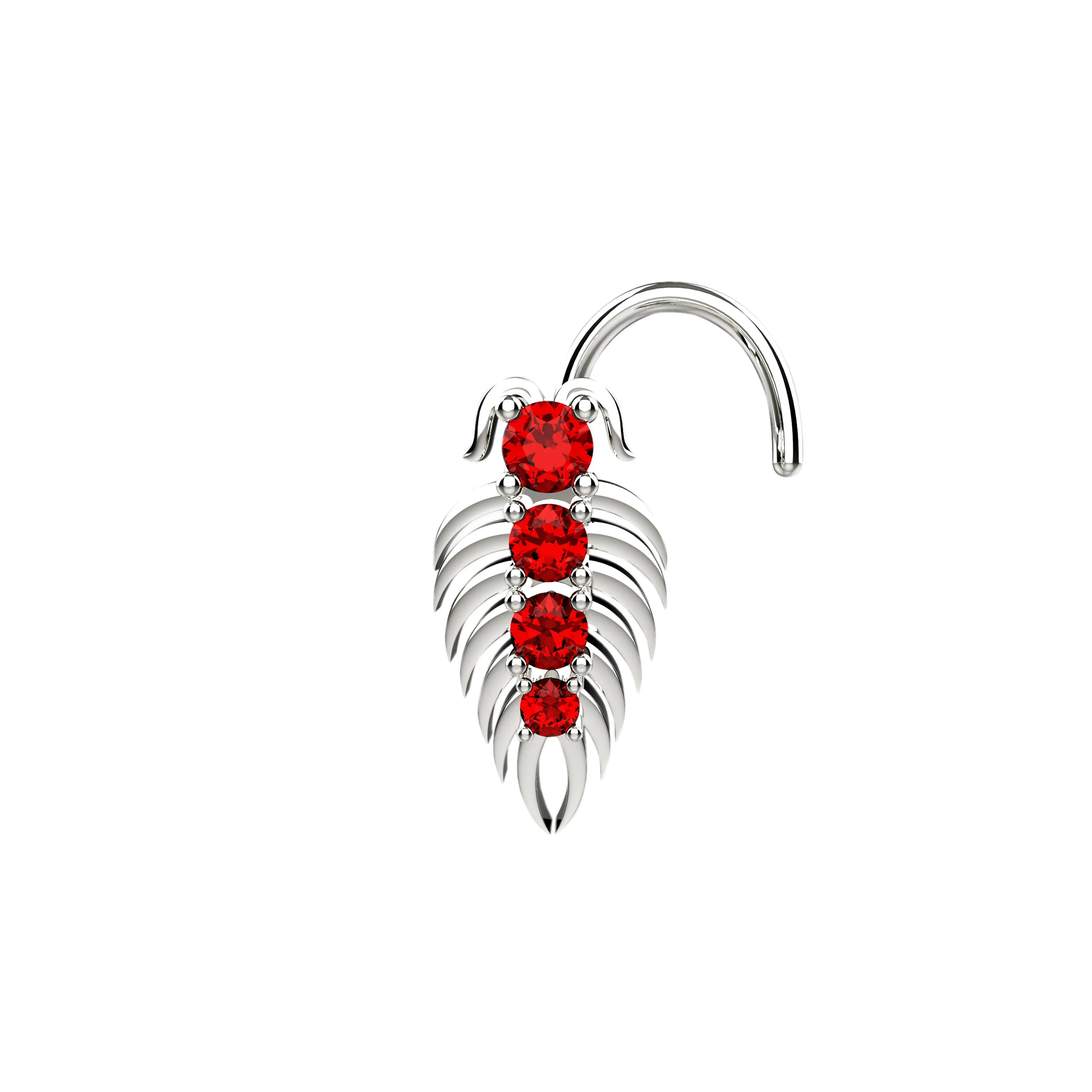 Centipede Bone Nose Ring – Edgy Gold Nose Piercing Jewelry