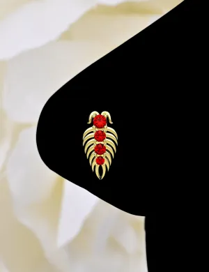 Centipede Bone Nose Ring – Edgy Gold Nose Piercing Jewelry