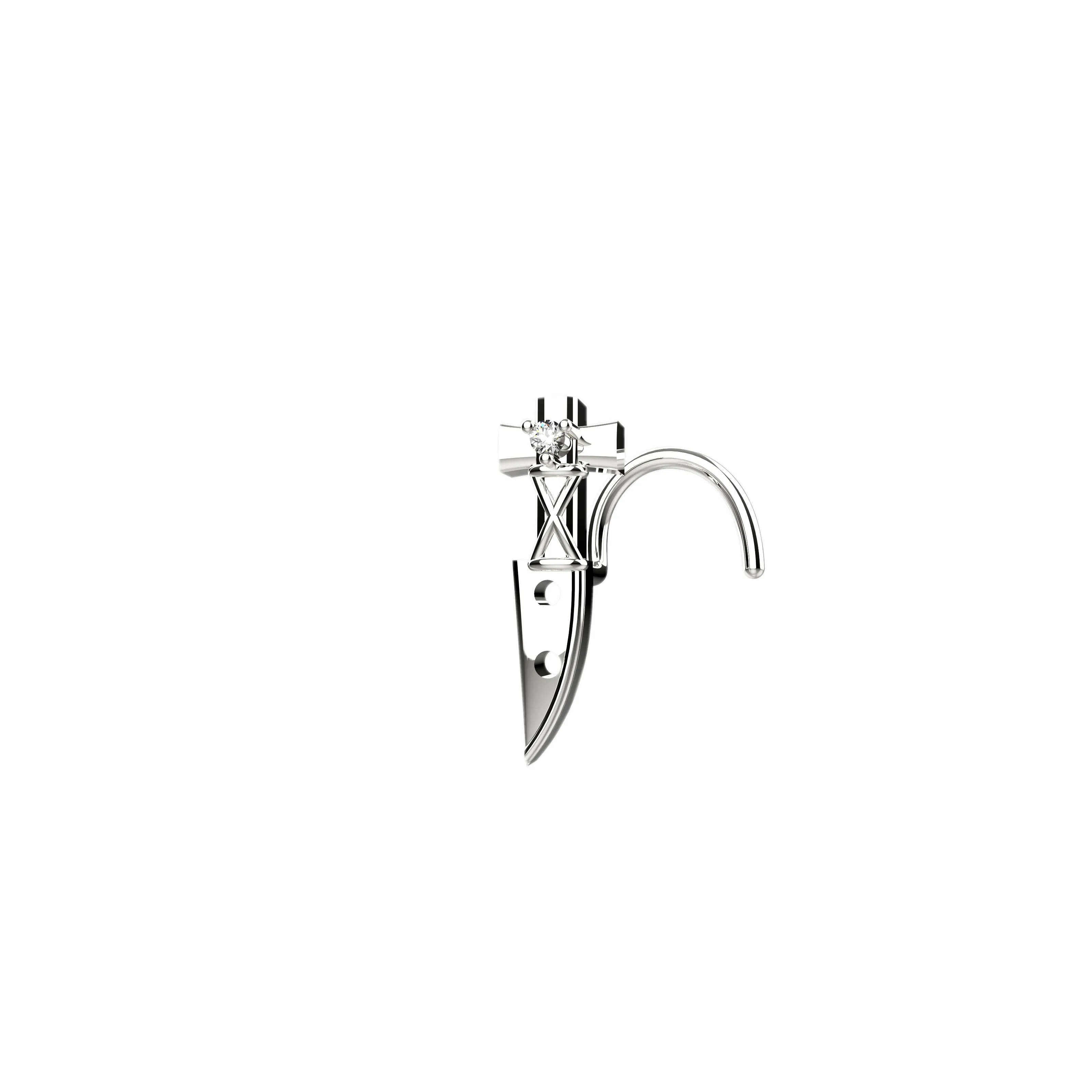 dagger nose ring – edgy nose stud & dagger earrings