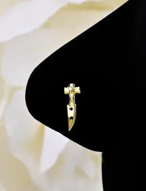 dagger nose ring – edgy nose stud & dagger earrings