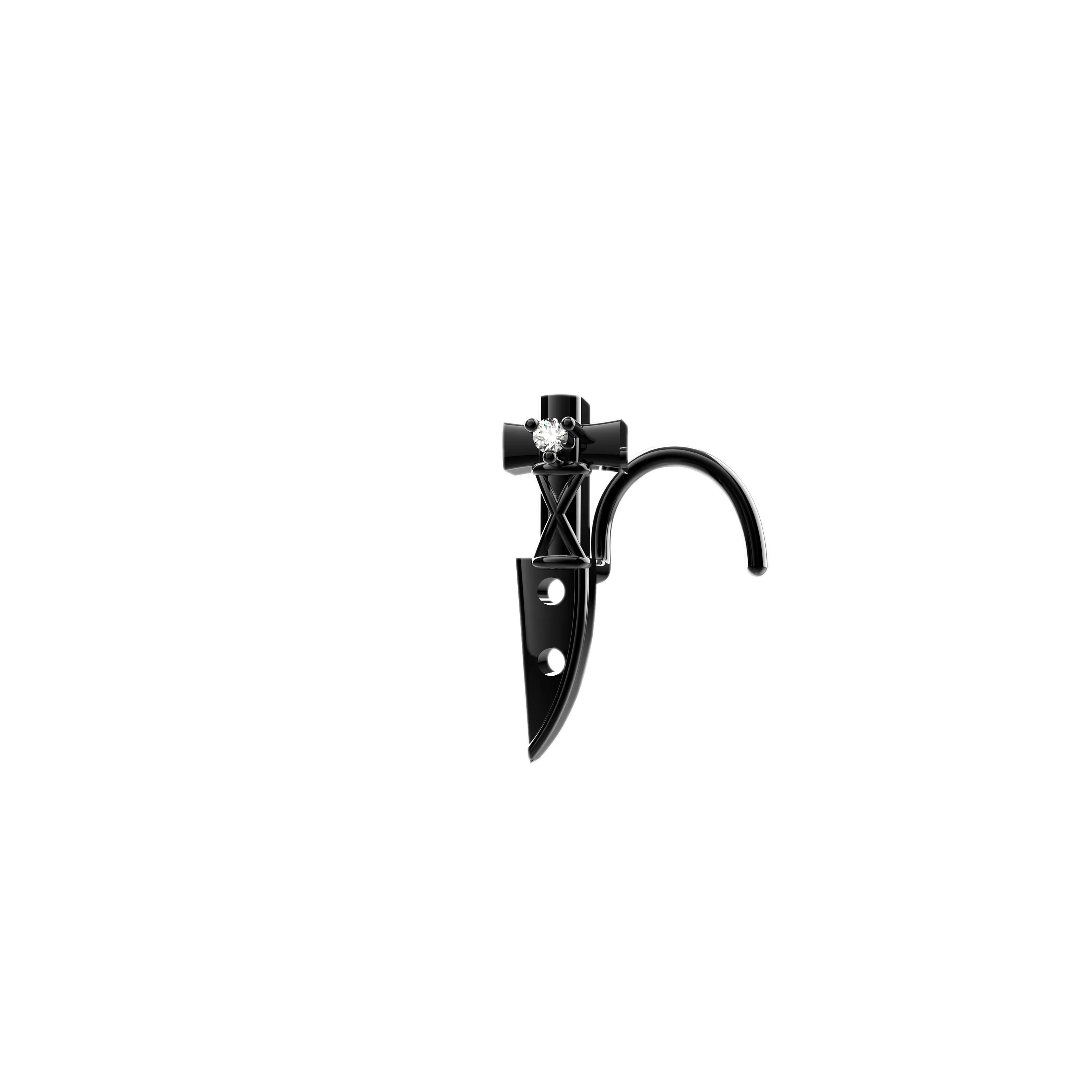 dagger nose ring – edgy nose stud & dagger earrings