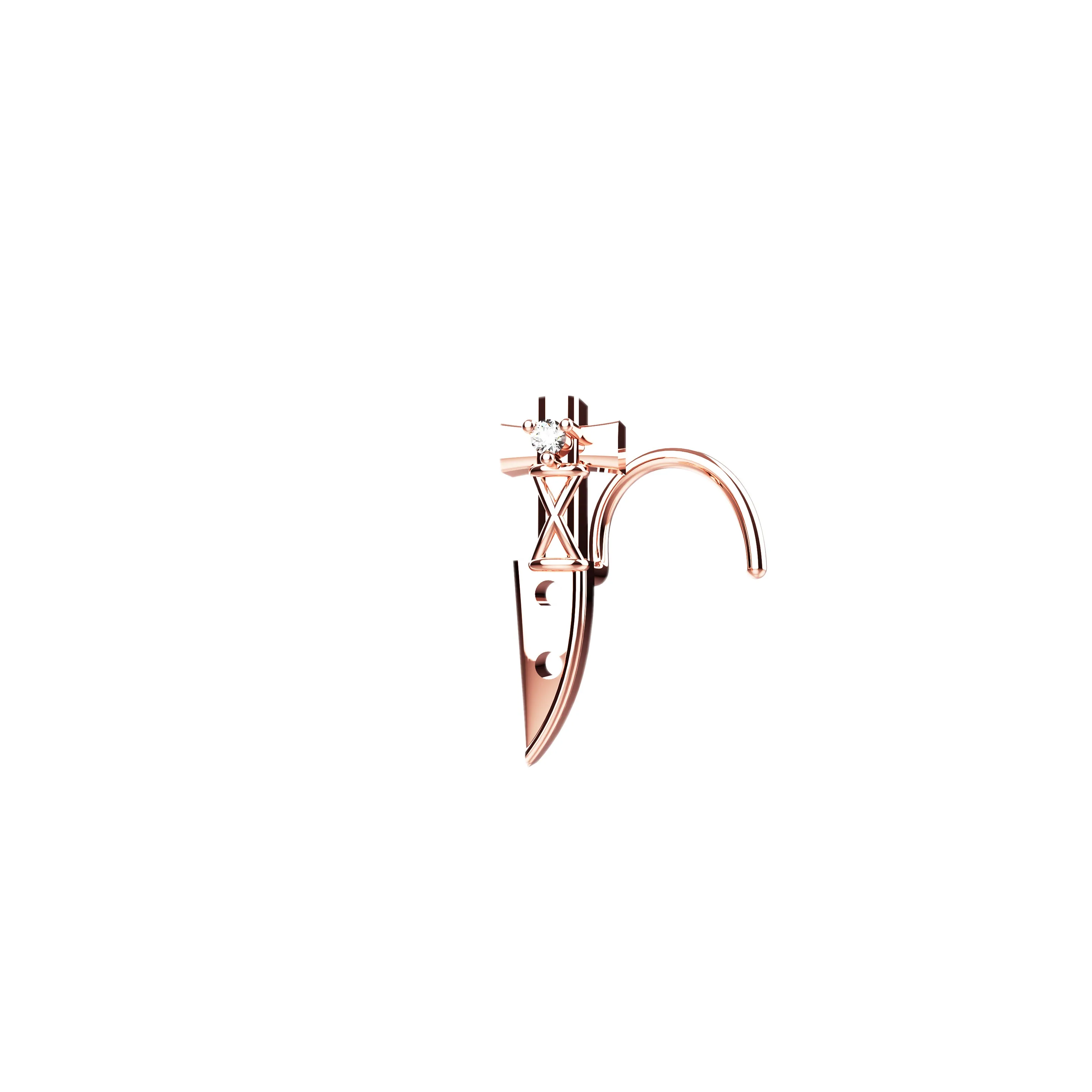 dagger nose ring – edgy nose stud & dagger earrings