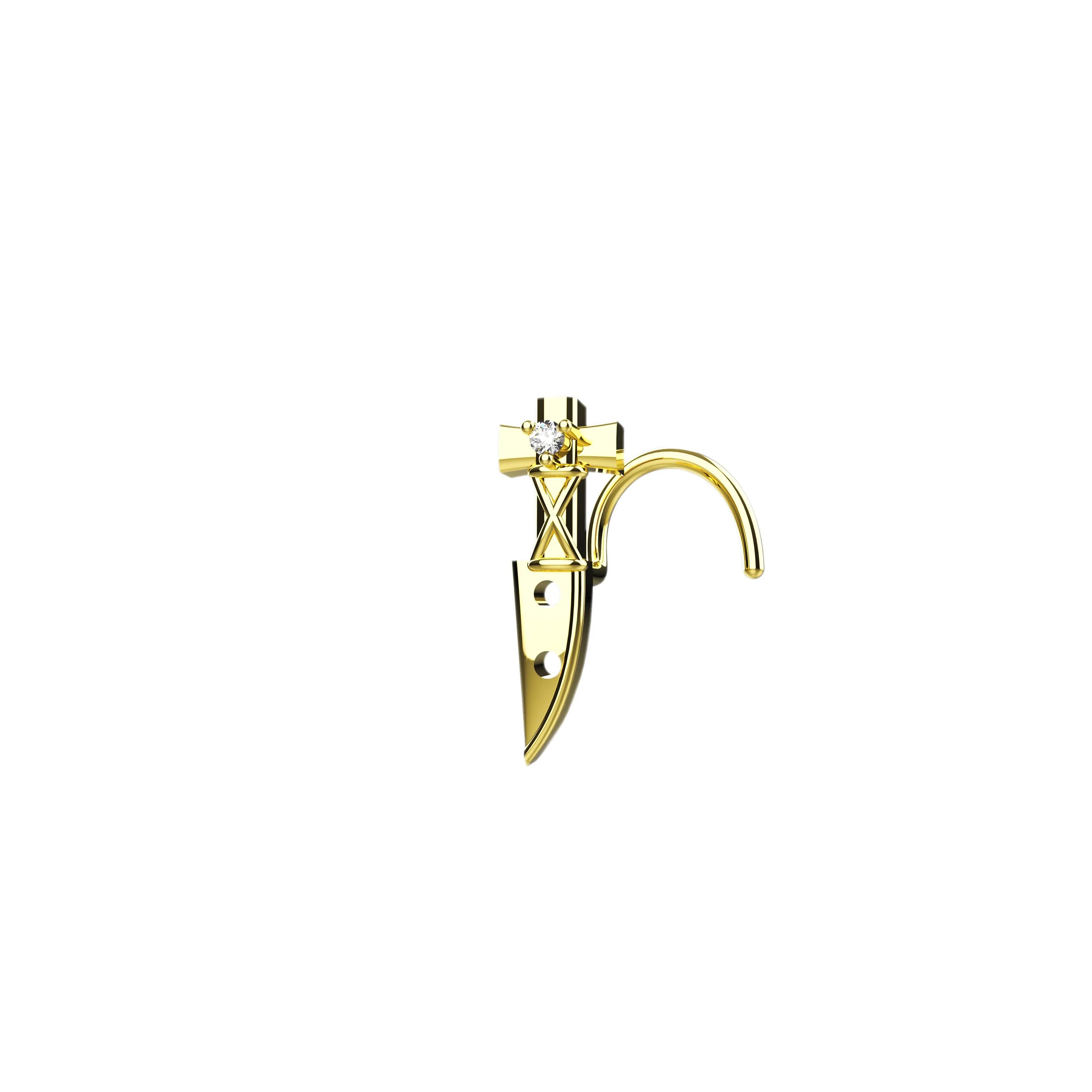 dagger nose ring – edgy nose stud & dagger earrings