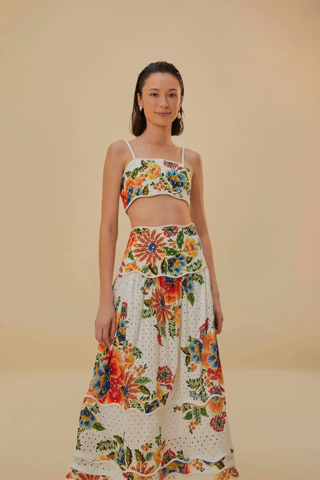 Delicate Garden Midi Skirt