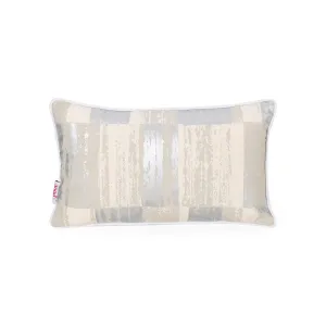Flower Modern Fabric Throw Pillow Cover, Silver