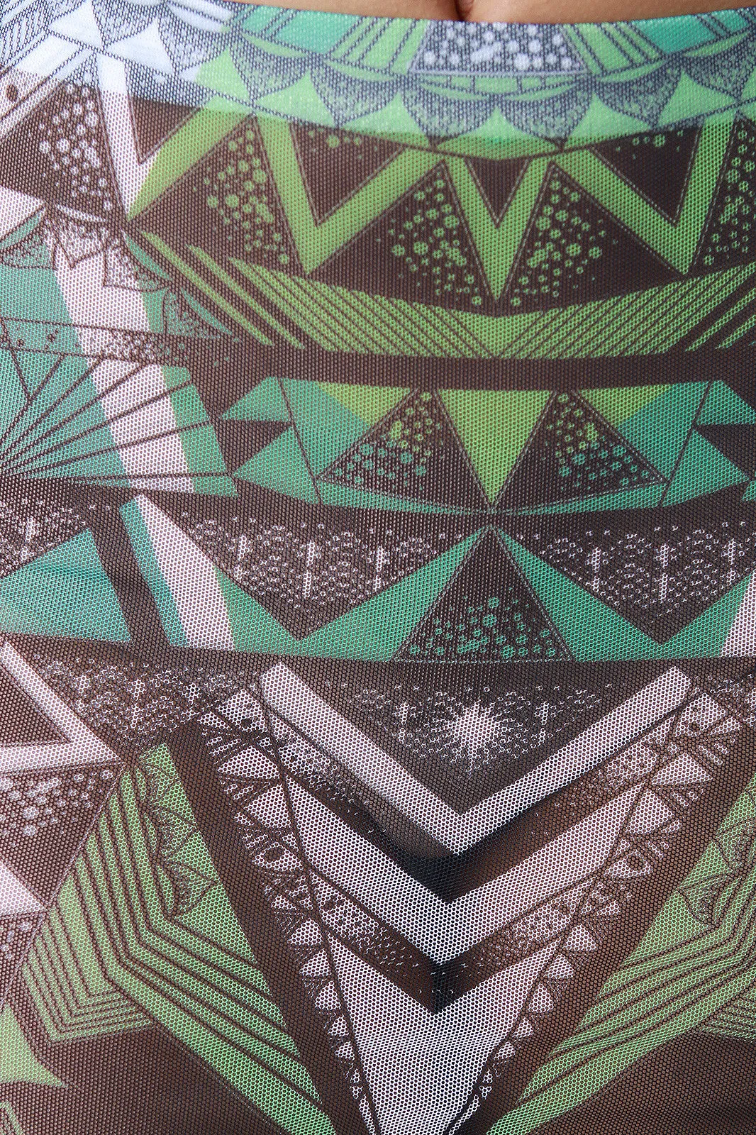 Geometric Semi-Sheer Mesh Midi Skirt