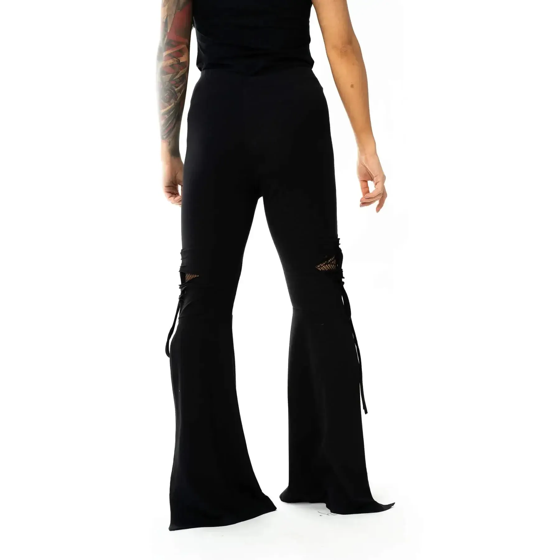 Innocent Lifestyle Ladies Birdie Long Leg Flared Trousers in Black