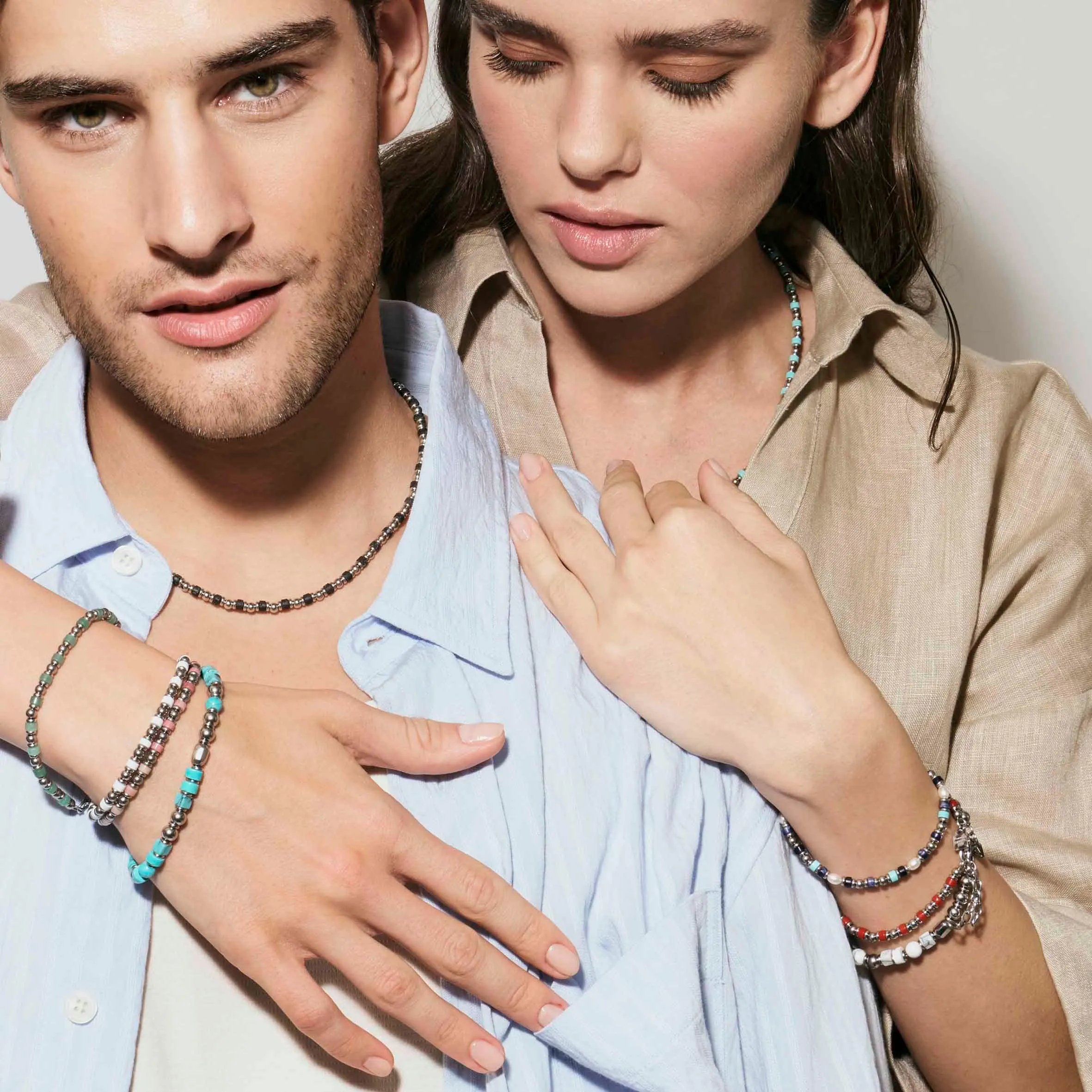 Instinct Style Bracelet - Pink Jade/Silver - 027931/090
