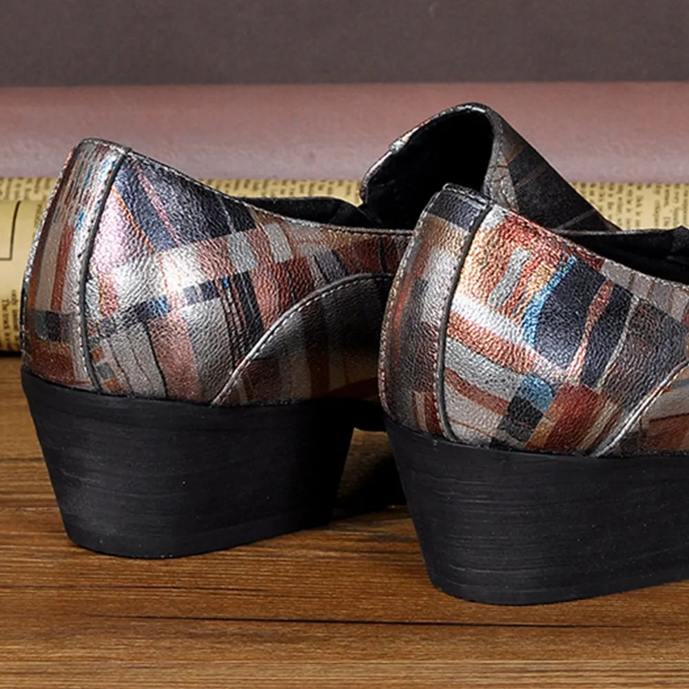 Low Top Printed Slip On Men Oxford Shoes