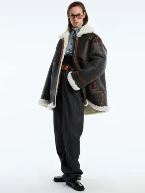 OVERSIZED DECONSTRUCTED SHEARLING JACKET