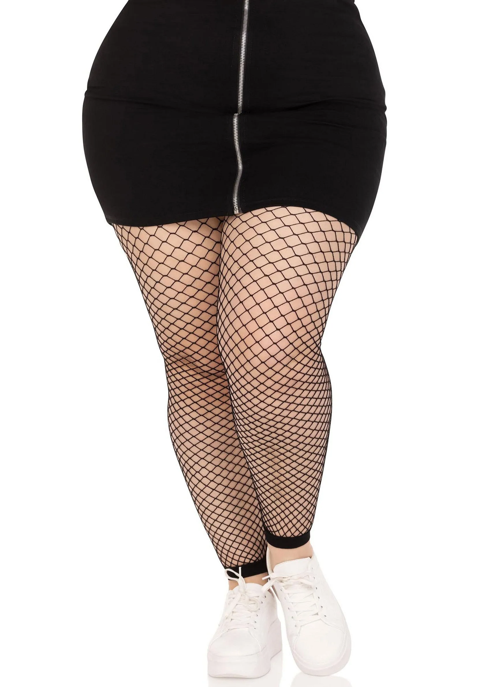 Plus Industrial Net Footless Tights