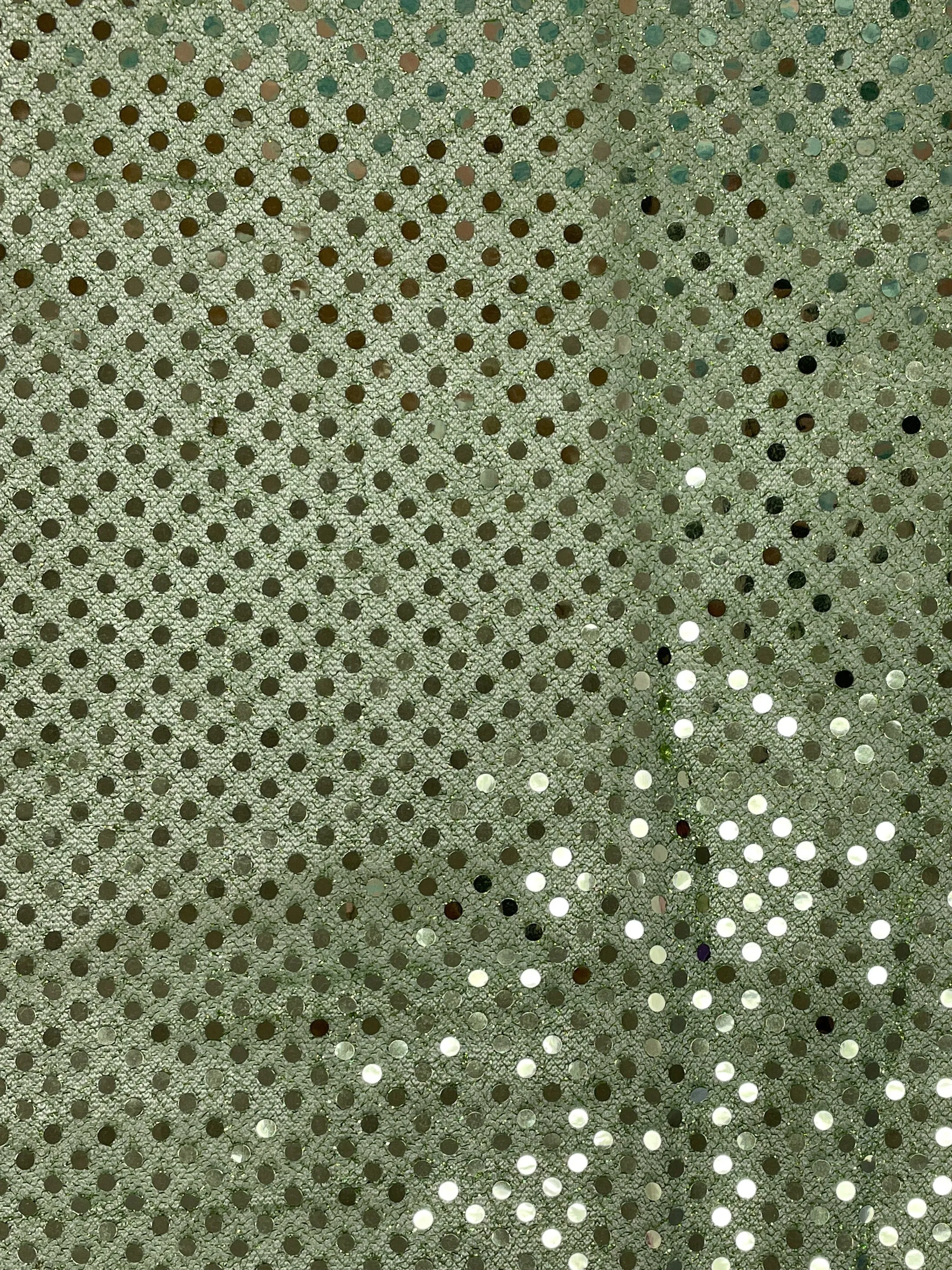 SALE 3 3/4 YD Polyester Knit Lurex with Confetti Dot - Light Green