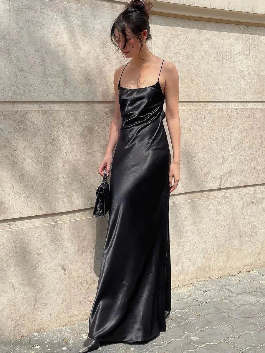Sexy backless suspender dress
