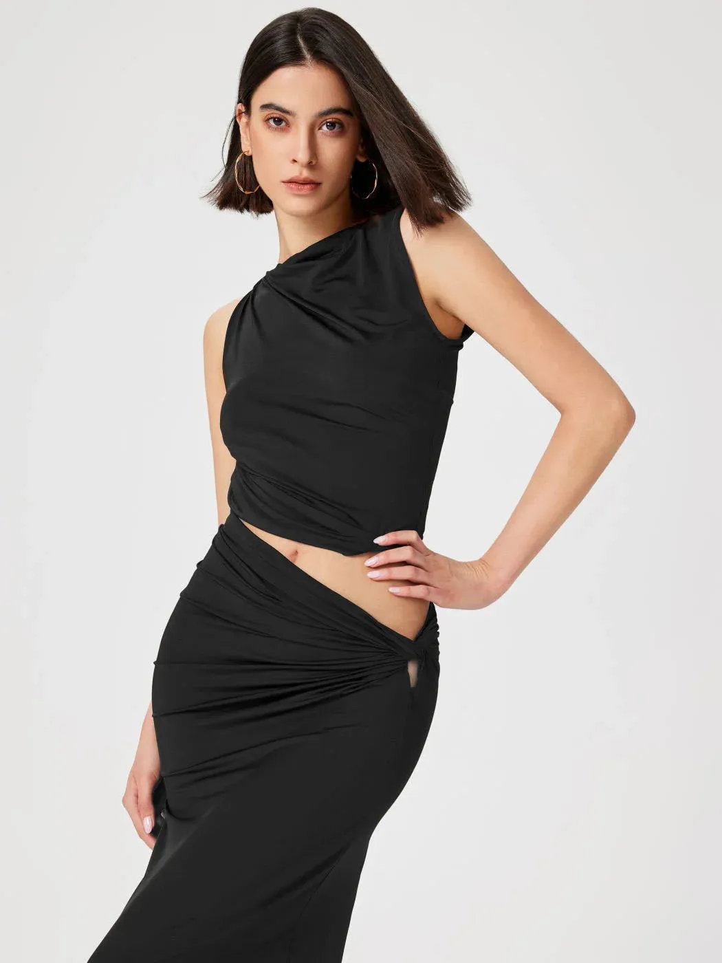 Sleeveless Top Irregular Skirt Two-piece Set
