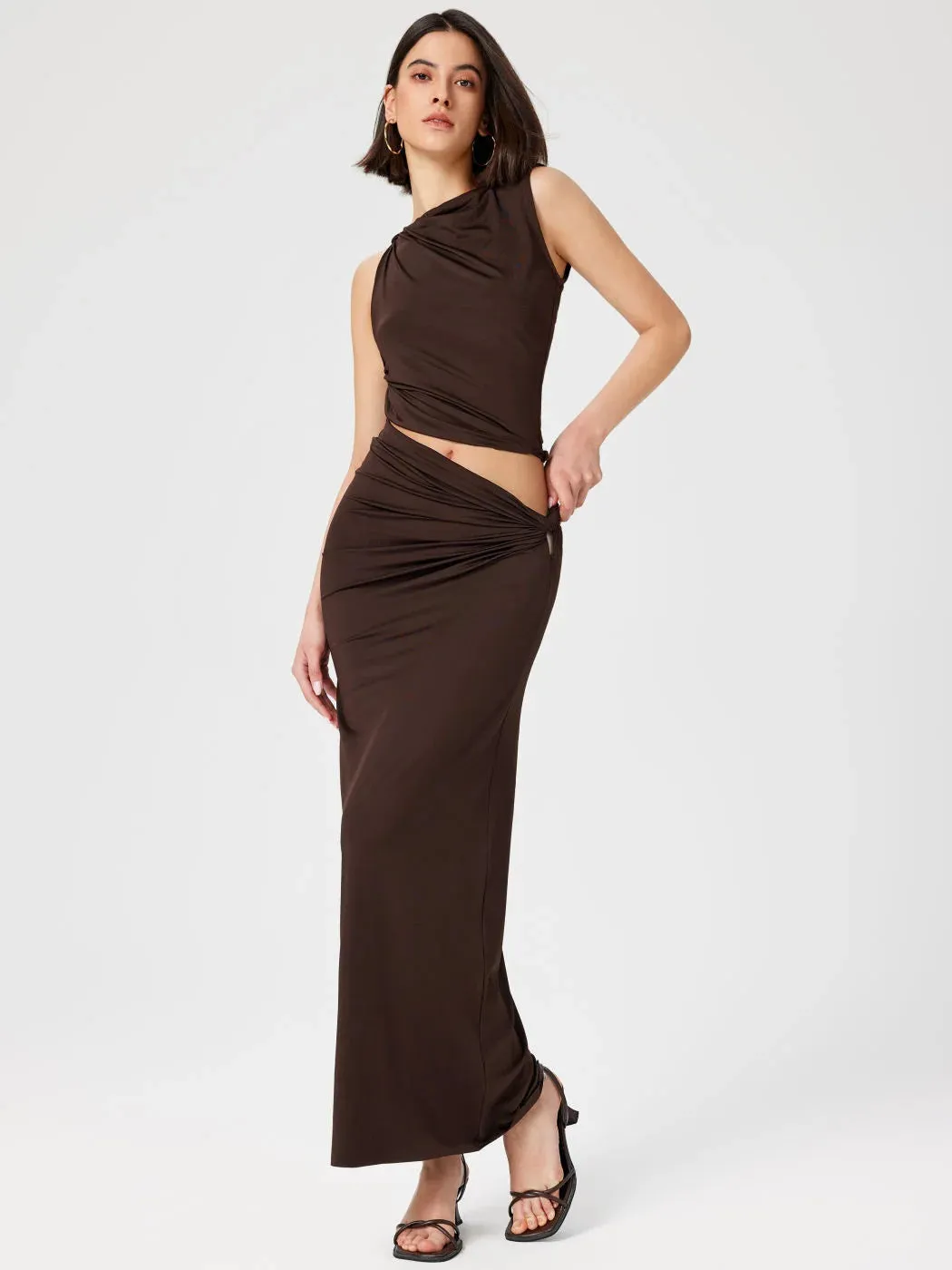 Sleeveless Top Irregular Skirt Two-piece Set