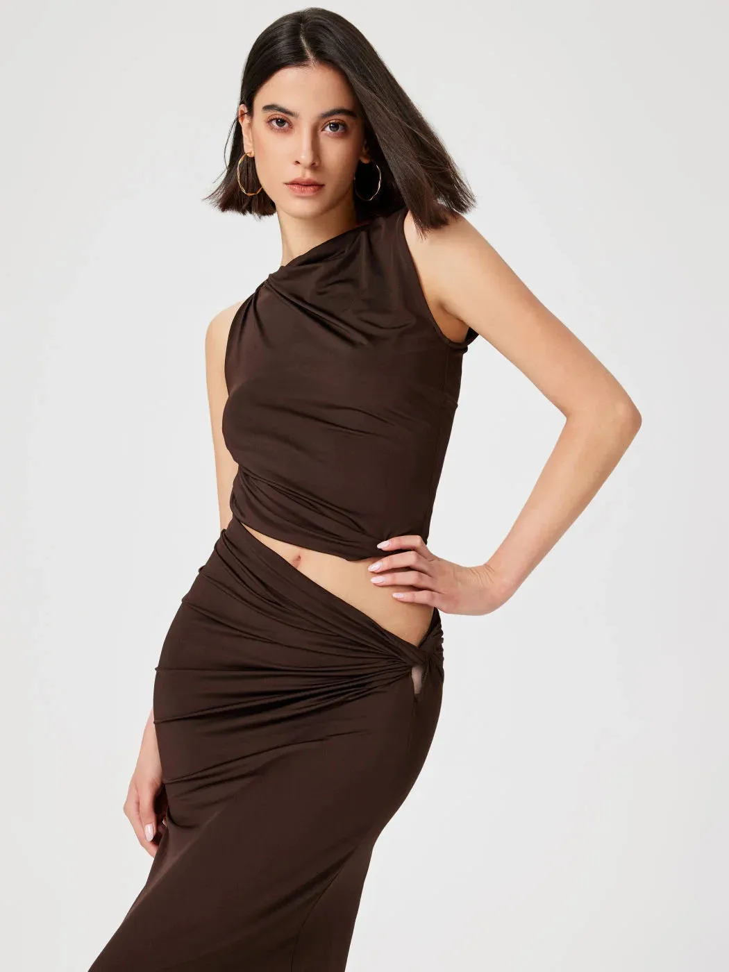Sleeveless Top Irregular Skirt Two-piece Set