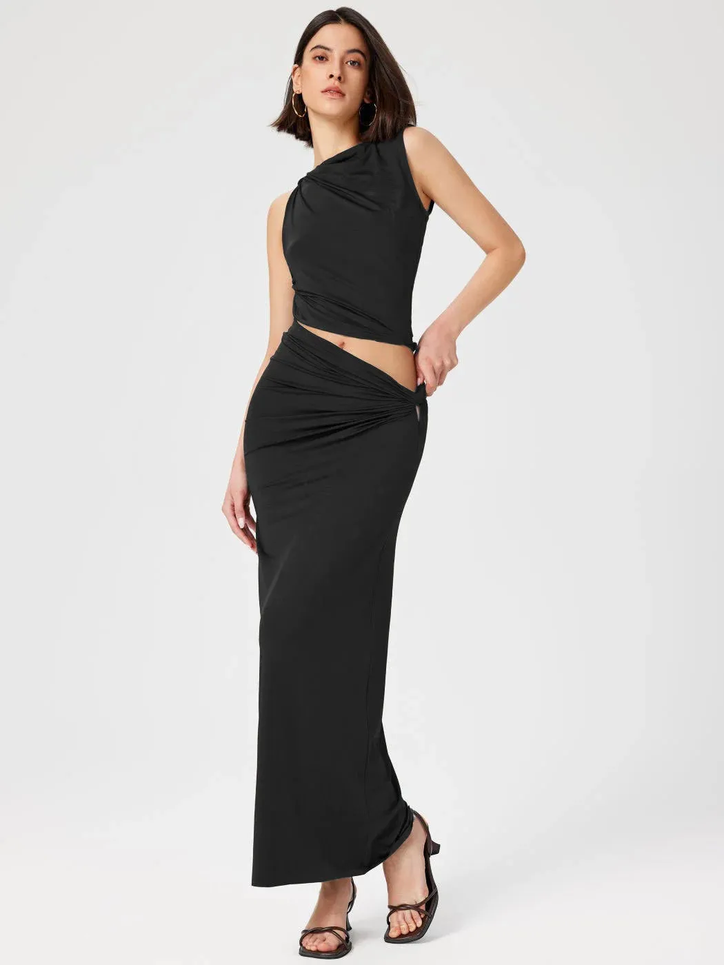 Sleeveless Top Irregular Skirt Two-piece Set
