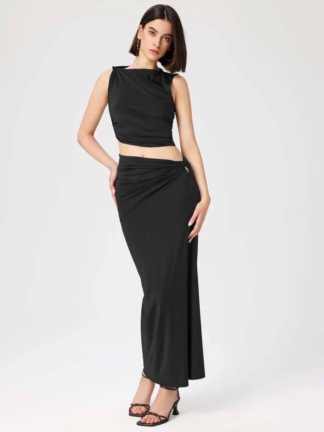 Sleeveless Top Irregular Skirt Two-piece Set