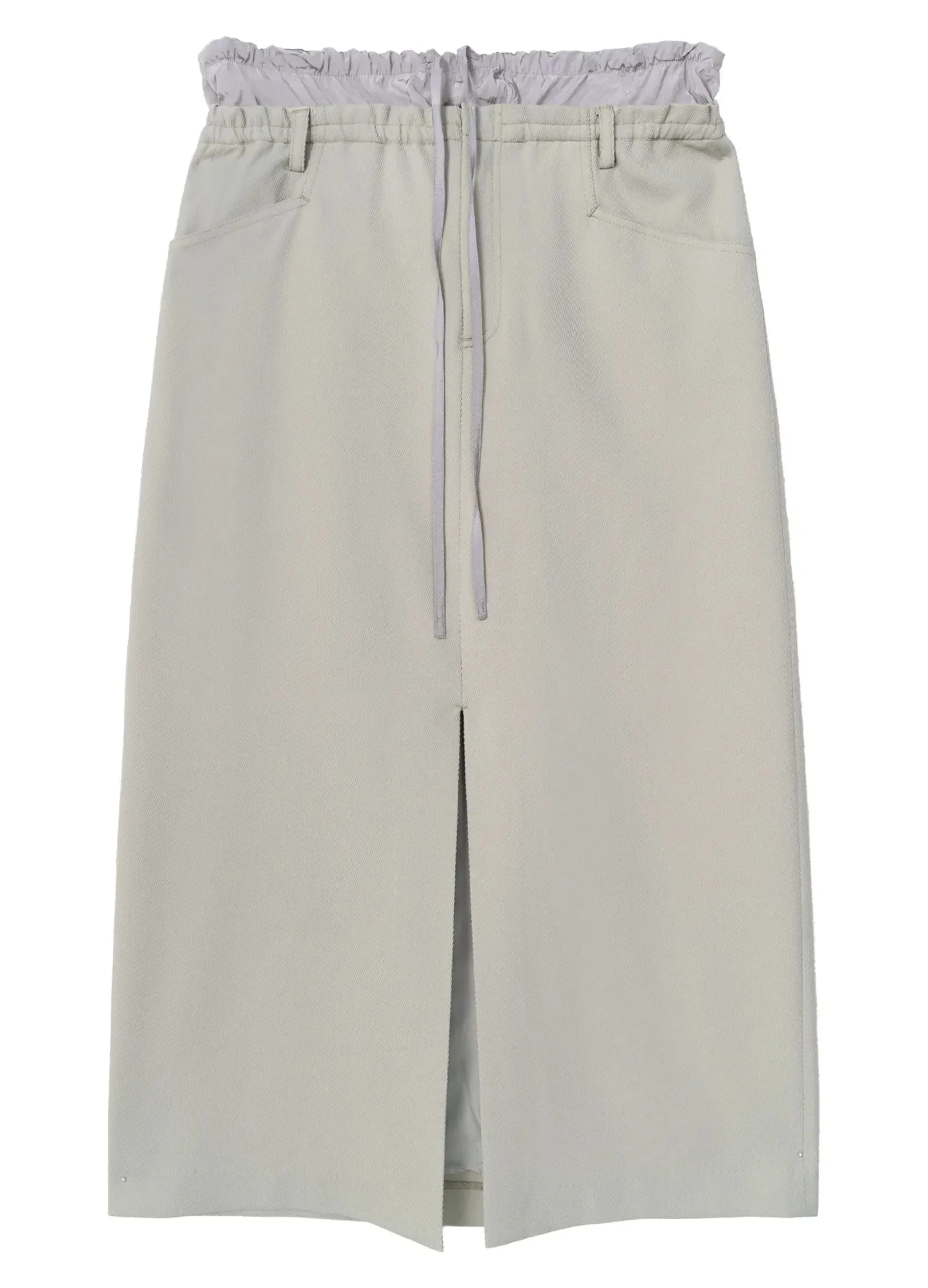 Slit Patchwork Midi Skirt
