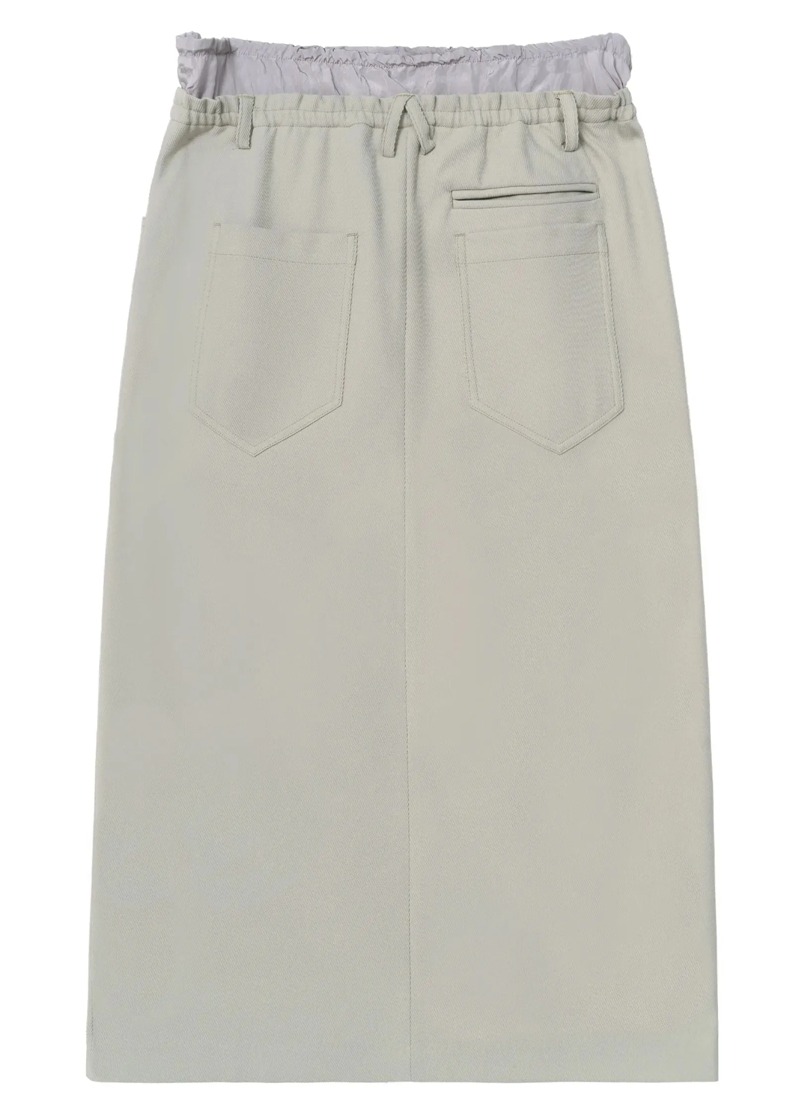 Slit Patchwork Midi Skirt