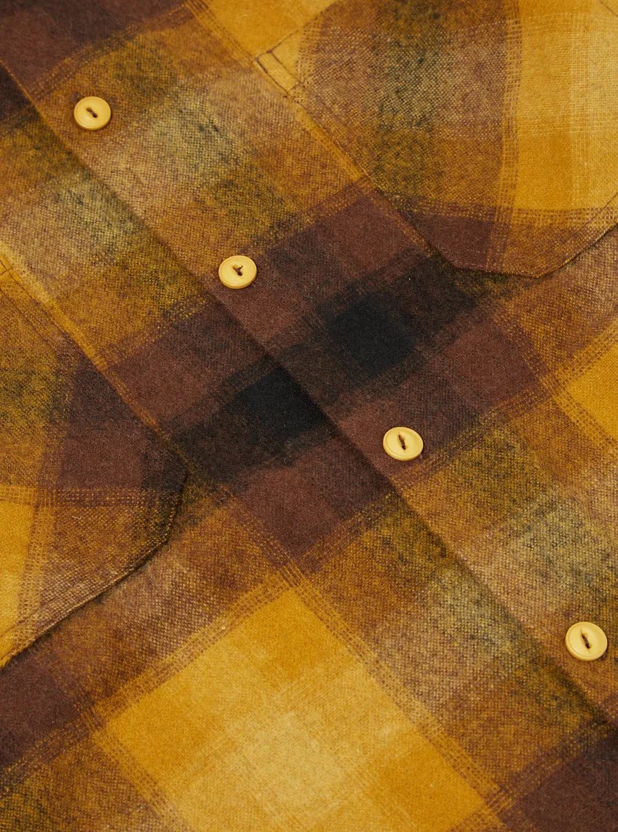 Wool Flannel Work Shirt | Mustard Check